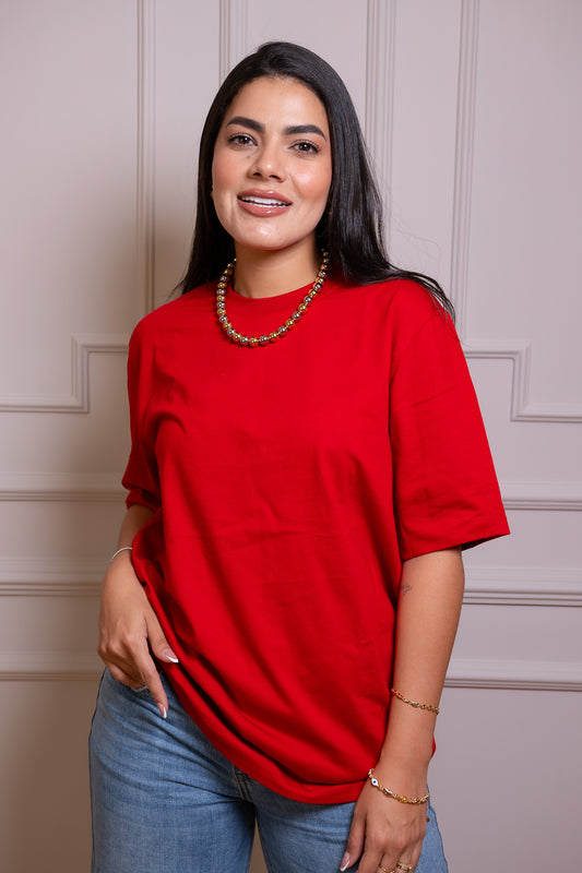 Camiseta Premium – Tela Suave y Cómoda, 100% Algodón Color Rojo Amarosa