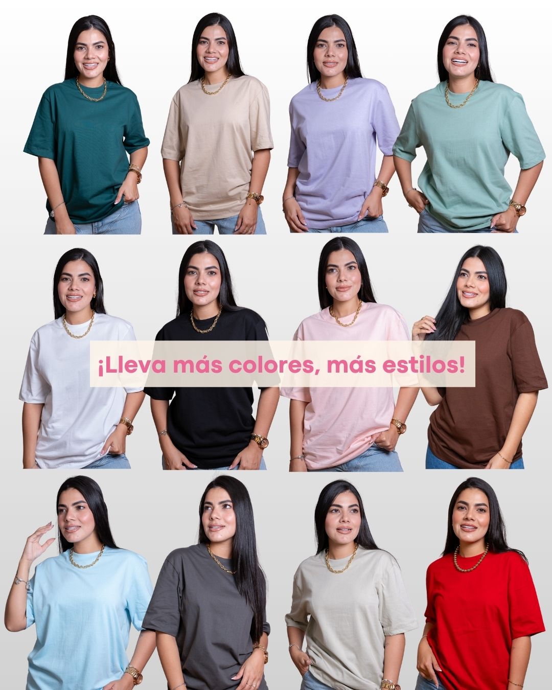 CAMISETAS BÁSICAS PACK X 3 (MARRÓN - VAINILLA Y GUAYABA) AMAROSA