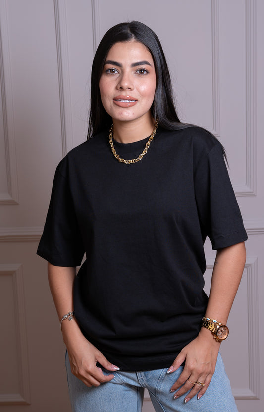 Camiseta Premium – Tela Suave y Cómoda, 100% Algodón Color Negro Amarosa