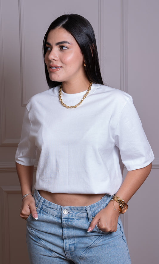 Camiseta Premium – Tela Suave y Cómoda, 100% Algodón Color Blanco Amarosa