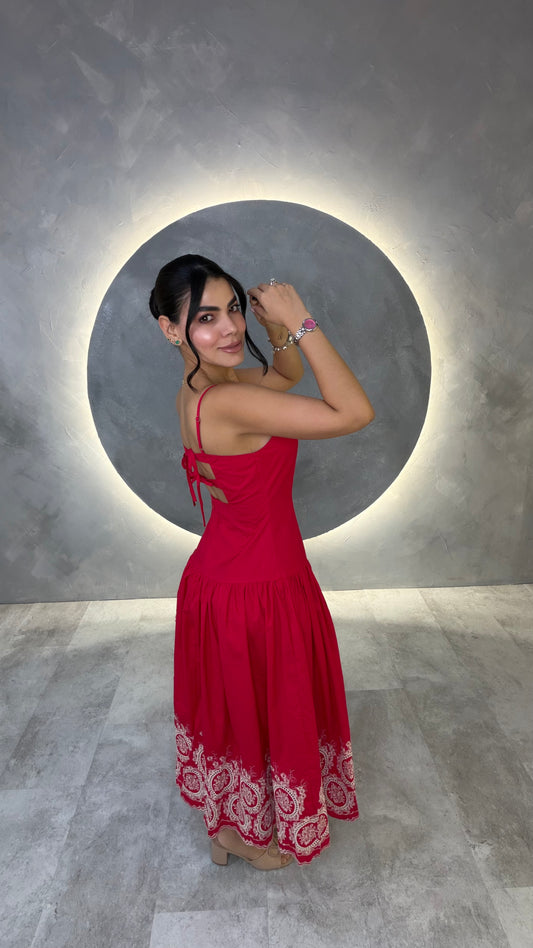 VESTIDO AMERICANO REF: MD6845 ROJO