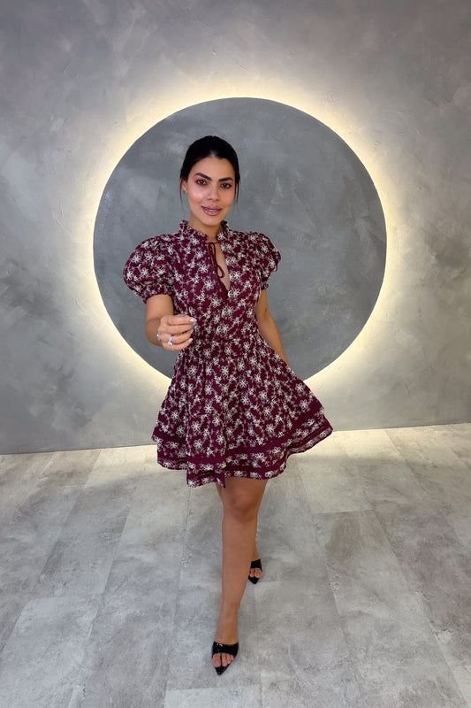 VESTIDO AMERICANO REF: MD2541M VINO