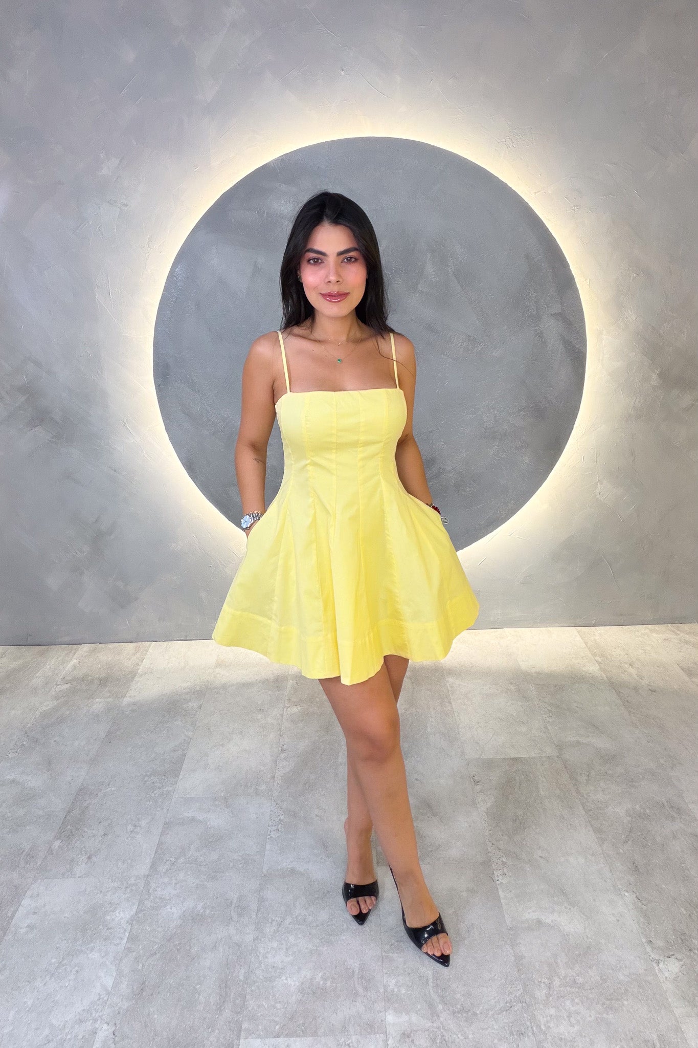VESTIDO AMERICANO REF: ED1960 AMARILLO