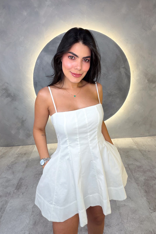 VESTIDO AMERICANO REF: ED1960 BLANCO