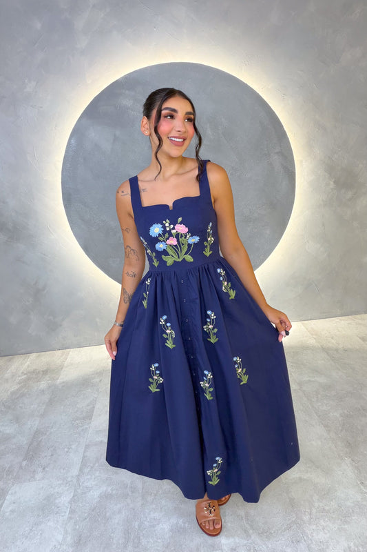 VESTIDO AMERICANO REF: MD6530 AZUL