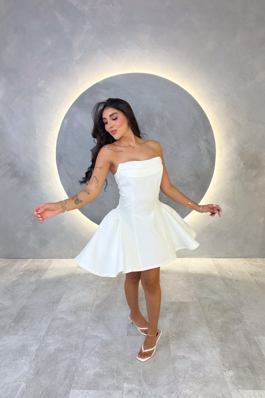 VESTIDO AMERICANO REF: LD12593 BLANCO