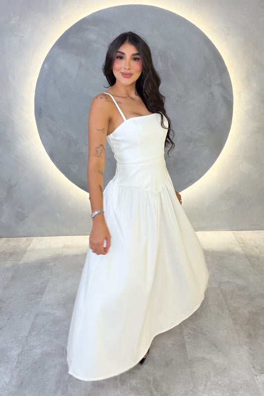 VESTIDO AMERICANO REF: MD6741 BLANCO
