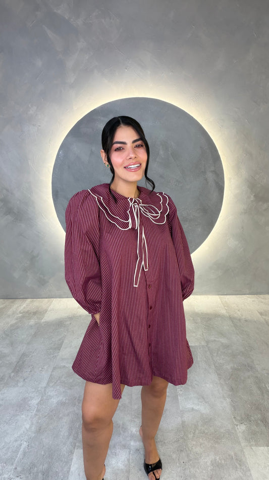 VESTIDO AMERICANO REF: MD6375A VINOTINTO