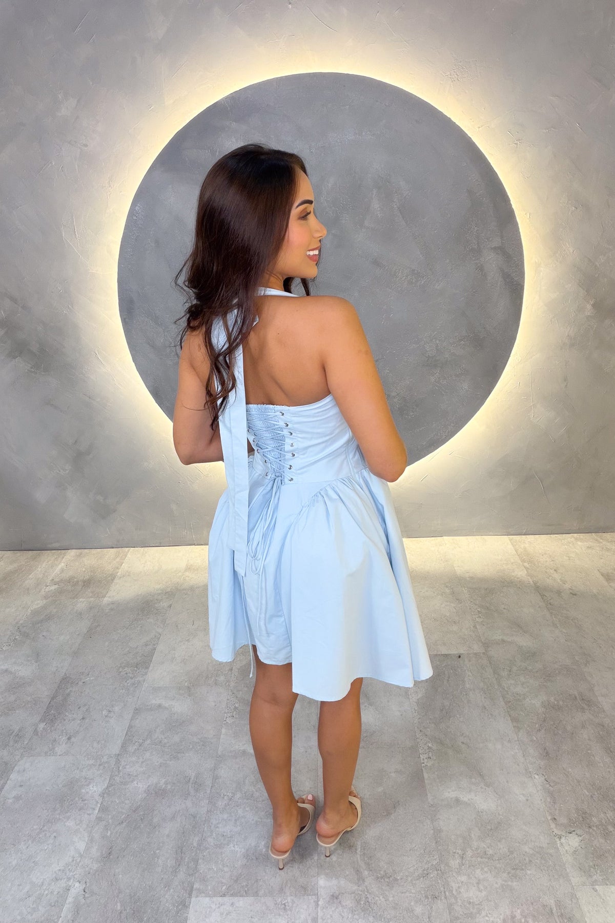 VESTIDO AMERICANO REF: D80803 AZUL