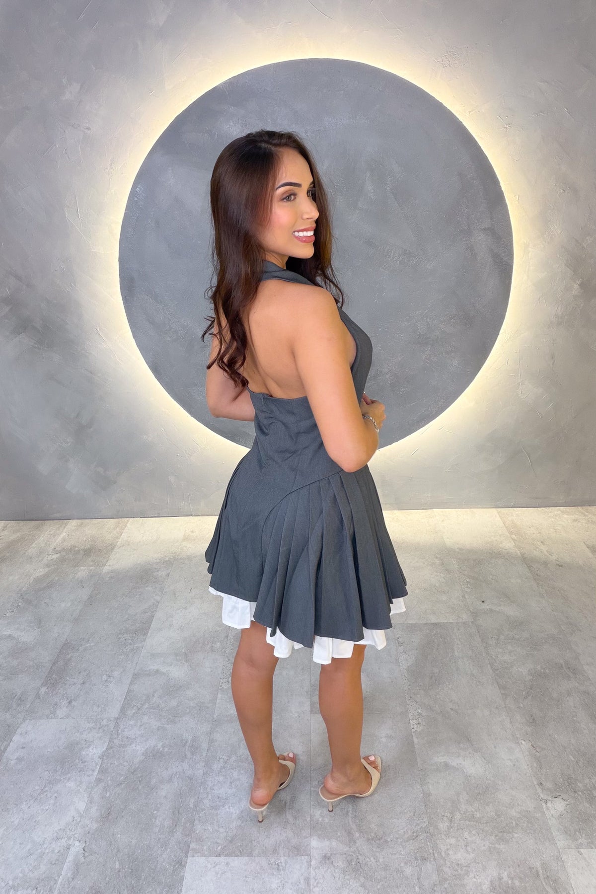 VESTIDO AMERICANO REF: LD12625 GRIS