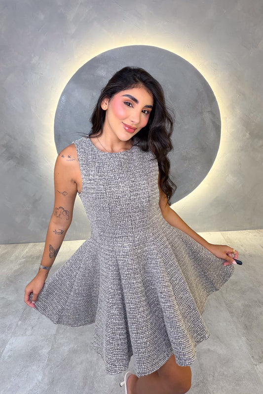VESTIDO AMERICANO REF: ED1655 GRIS