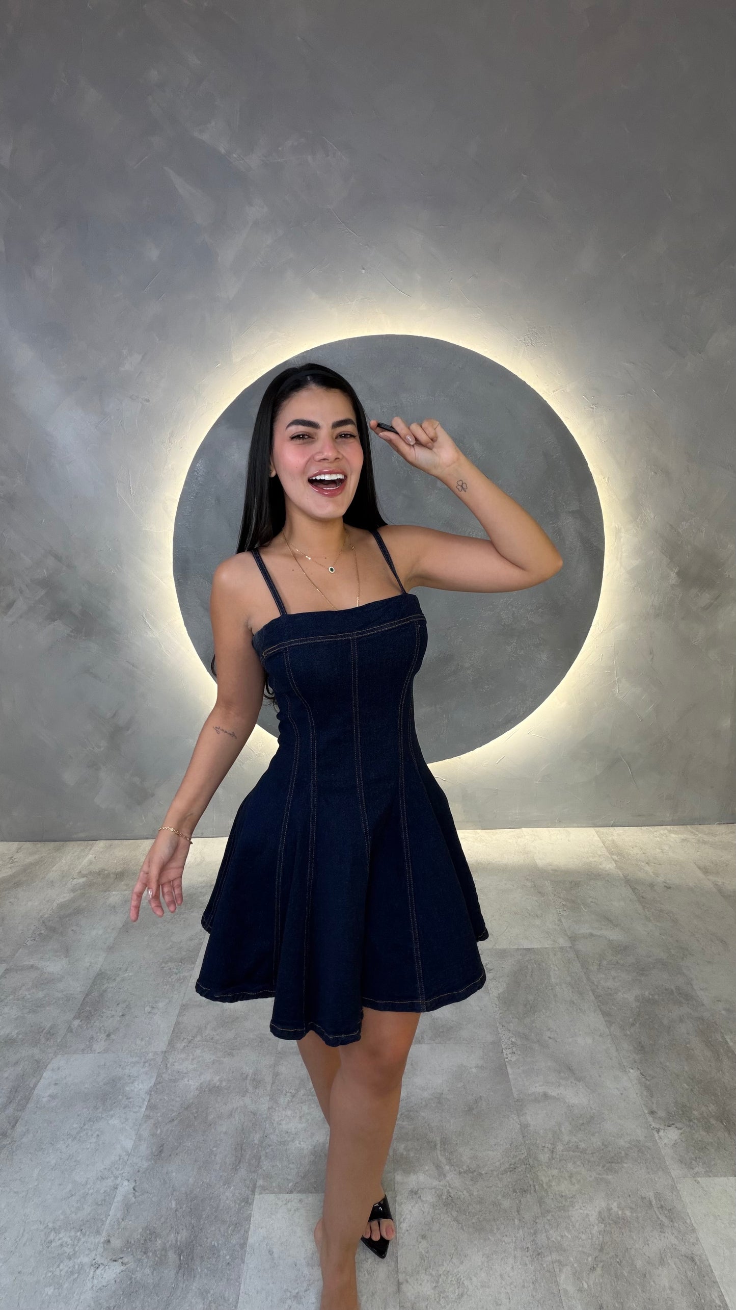 VESTIDO DENIM OSCURO  REF: 1