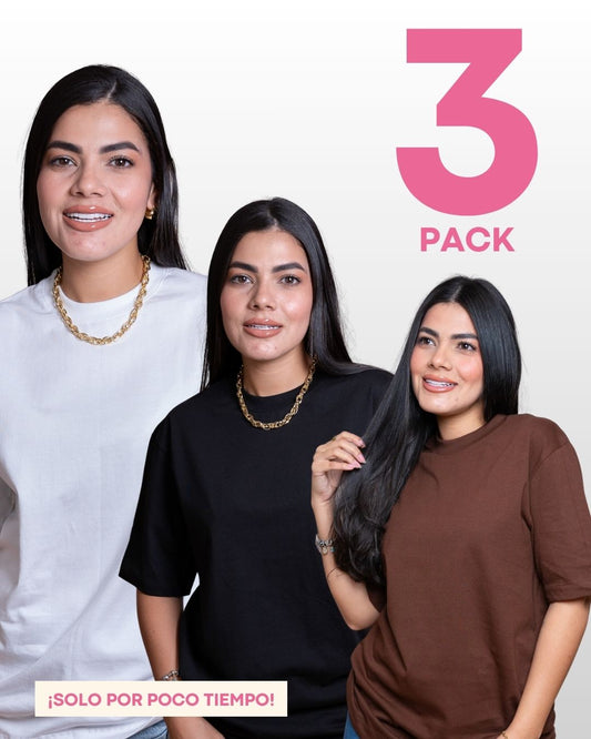 CAMISETAS BÁSICAS PACK X 3 (BLANCA - NEGRA Y CAFE)