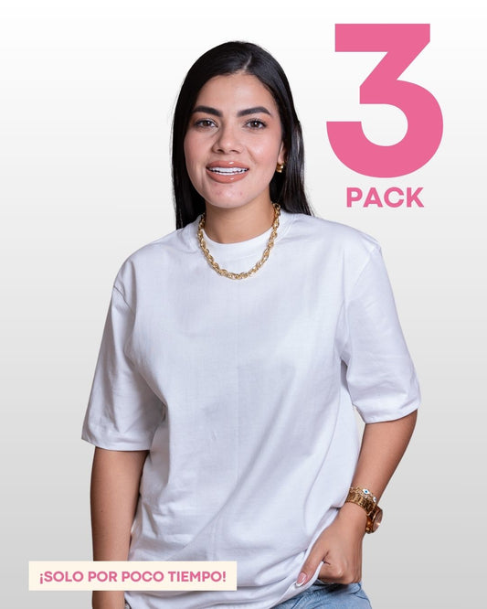 CAMISETAS BÁSICAS PACK X 3 (BLANCA - NEGRA Y CAFE)