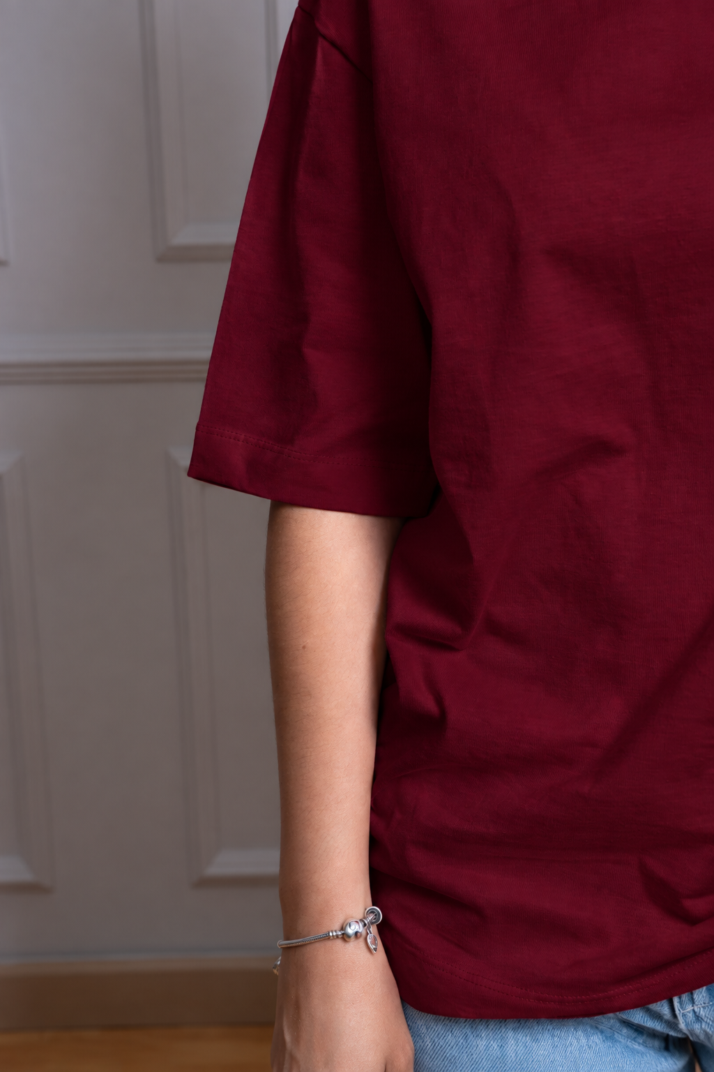 Camiseta Premium – Tela Suave y Cómoda, 100% Algodón Color Vino Tinto