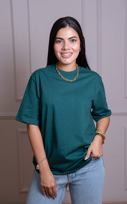Camiseta Premium – Tela Suave y Cómoda, 100% Algodón Color Verde Esmeralda