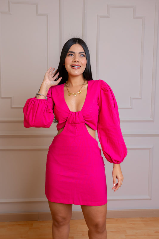 Vestido en Lino Suave color fucsia - Ligero, elegante y siempre en tendencia