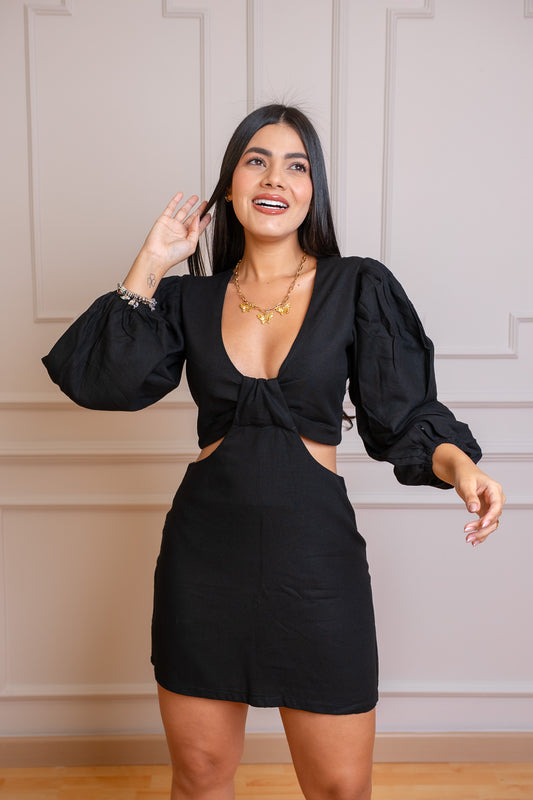 Vestido en Lino Suave color negro – Ligero, elegante y siempre en tendencia