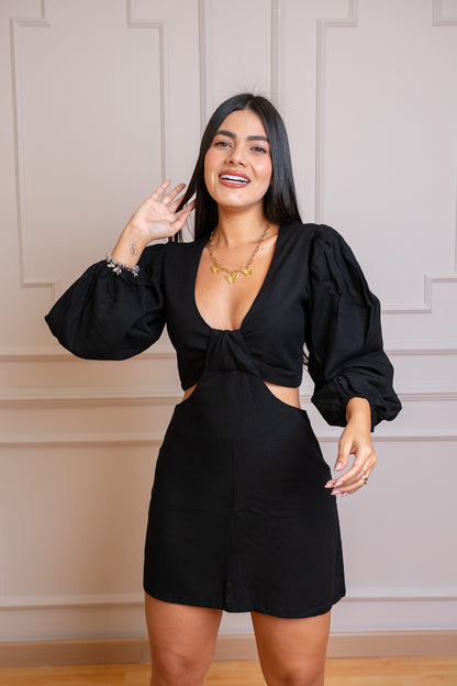 Vestido en Lino Suave color negro – Ligero, elegante y siempre en tendencia