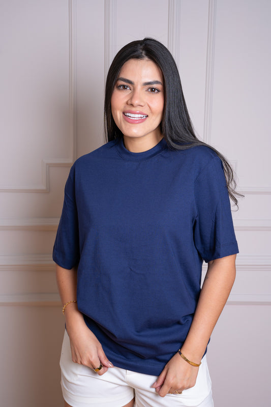 Camiseta Premium – Tela Suave y Cómoda, 100% Algodón Color Azul Turqui
