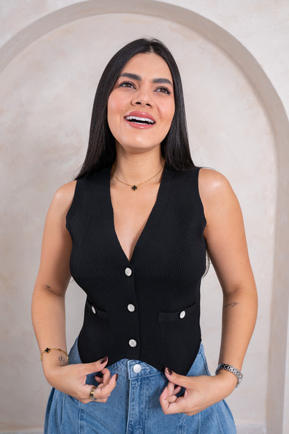 🇺🇸 CHALECO NEGRO AMERICANO REF: 656