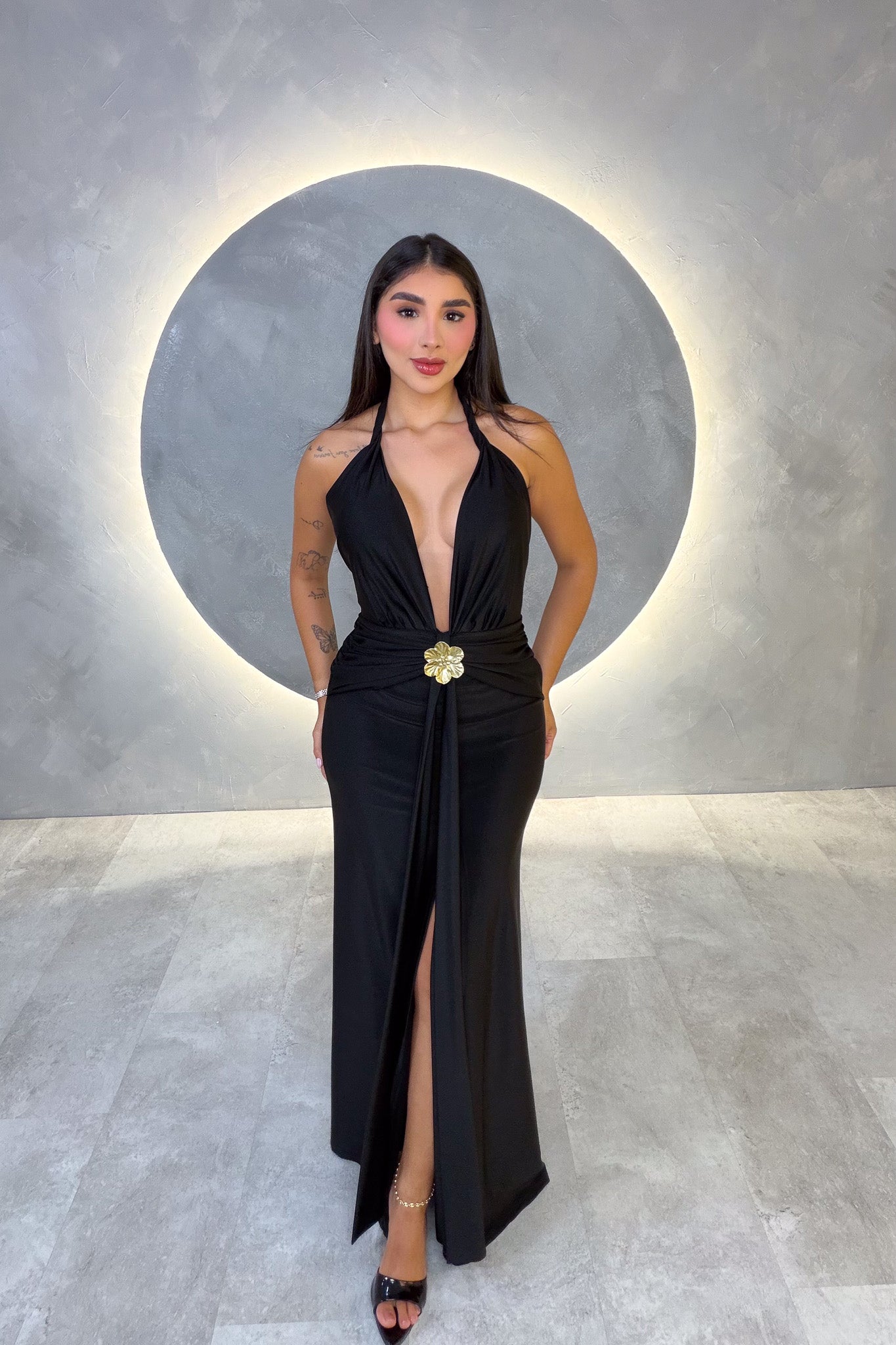 VESTIDO AMERICANO REF: LD12067 NEGRO
