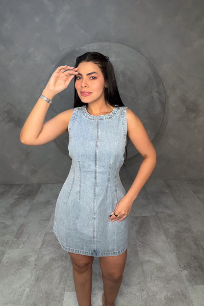VESTIDO AMERICANO REF: MD4669 CLARO