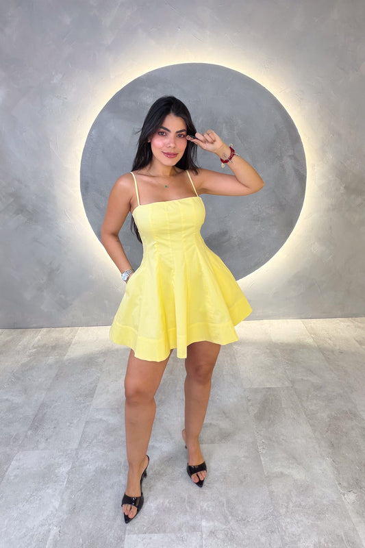 VESTIDO AMERICANO REF: ED1960 AMARILLO