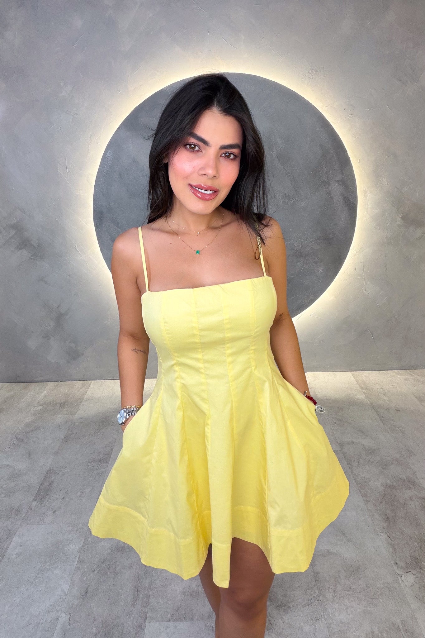 VESTIDO AMERICANO REF: ED1960 AMARILLO