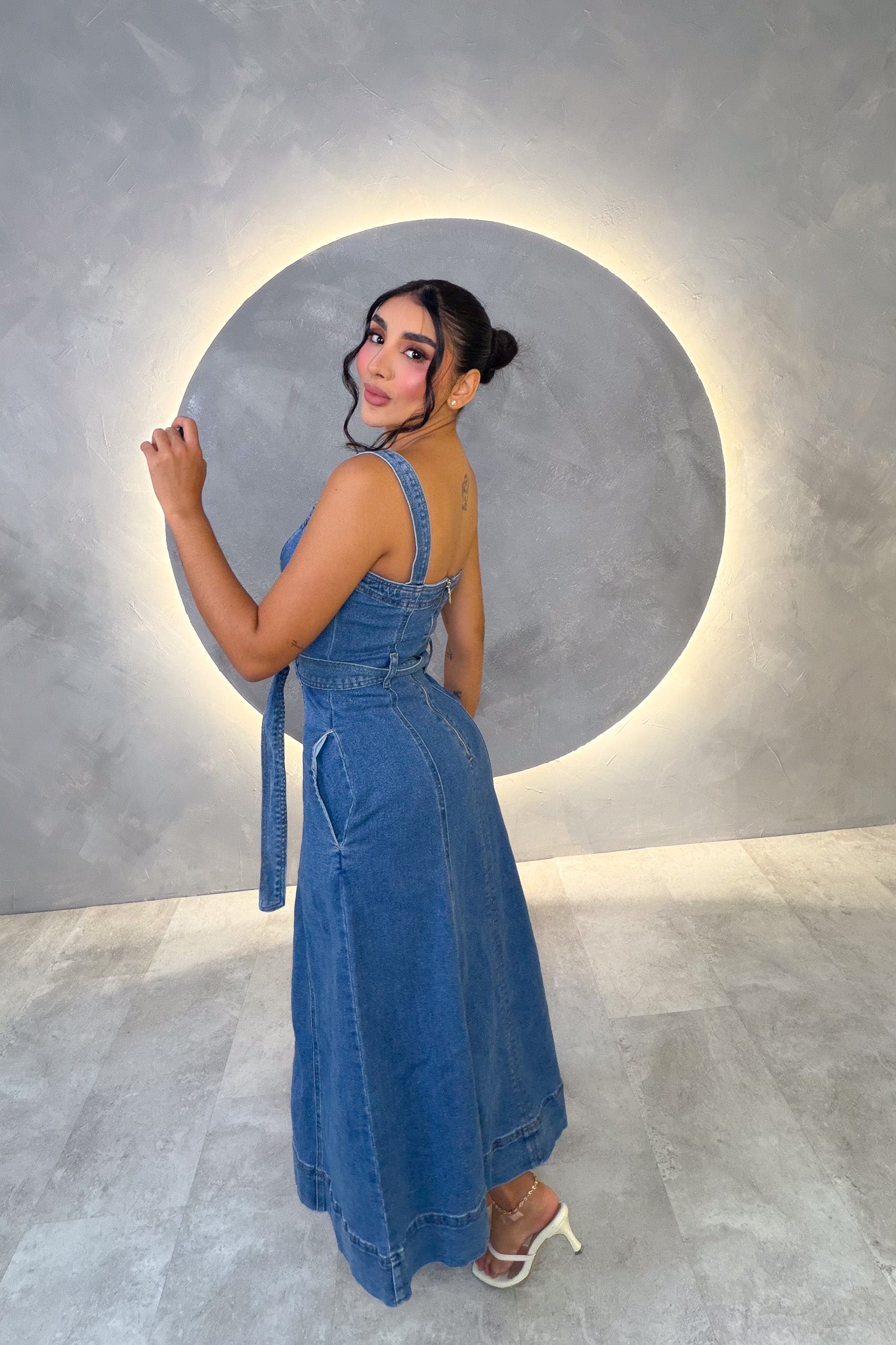 VESTIDO AMERICANO REF: DO266 AZUL CLARO