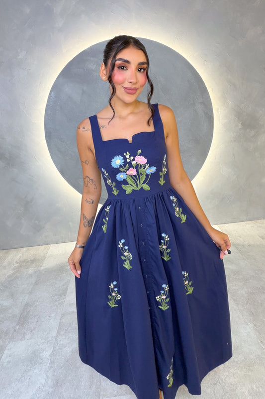 VESTIDO AMERICANO REF: MD6530 AZUL