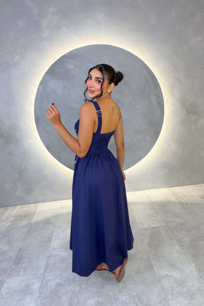 VESTIDO AMERICANO REF: MD6530 AZUL