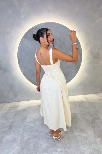 VESTIDO AMERICANO REF: MD6530 BEIGE
