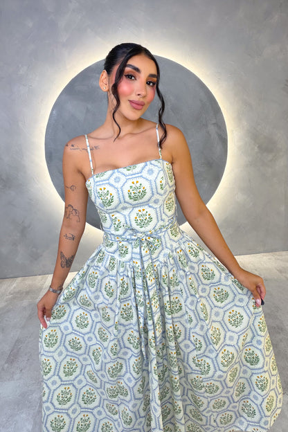 VESTIDO AMERICANO REF: MD6856 AZUL