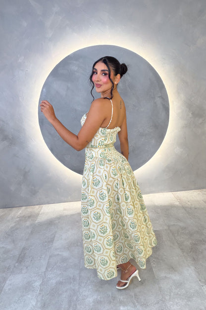 VESTIDO AMERICANO REF: MD6856 VERDE