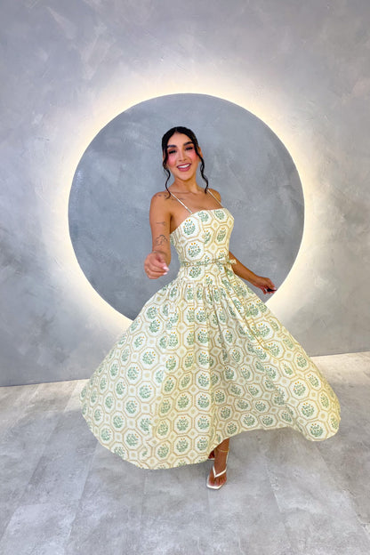 VESTIDO AMERICANO REF: MD6856 VERDE