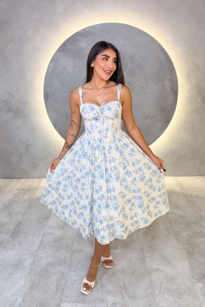 VESTIDO AMERICANO REF:D80570-7 AZUL