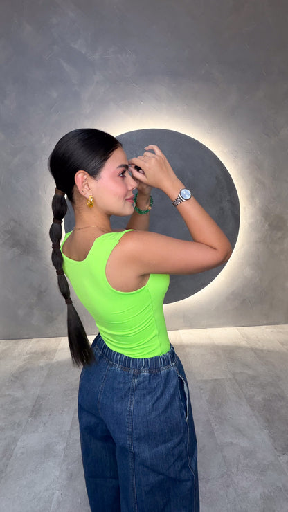 Body Verde cuello u - CARNAVAL 2026 REF: 714