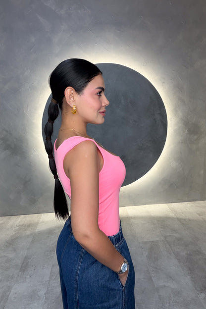 Body Rosado cuello u - CARNAVAL 2026 REF: 715