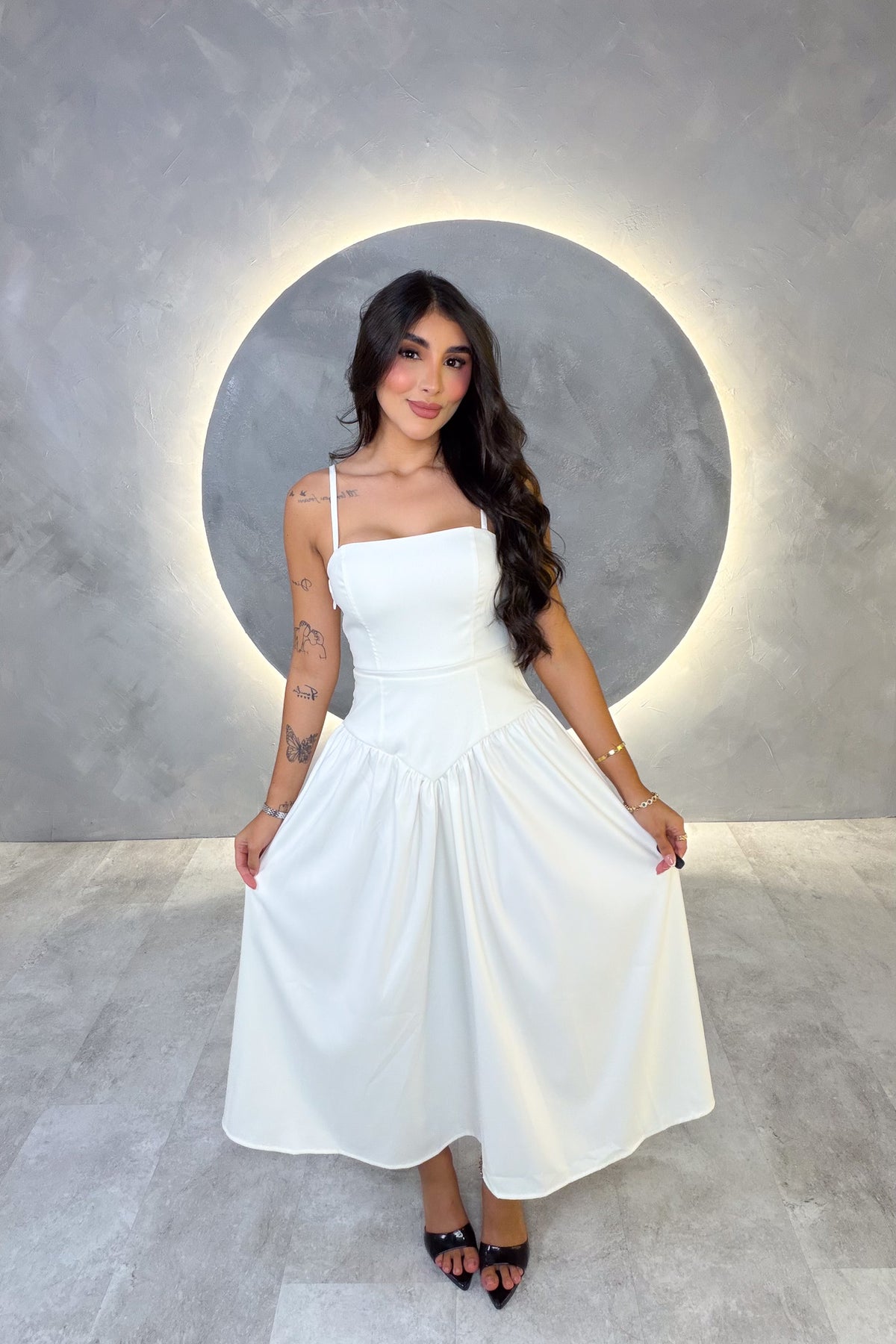 VESTIDO AMERICANO REF: MD6741 BLANCO