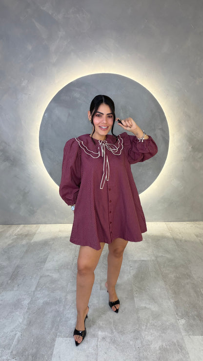 VESTIDO AMERICANO REF: MD6375A VINOTINTO