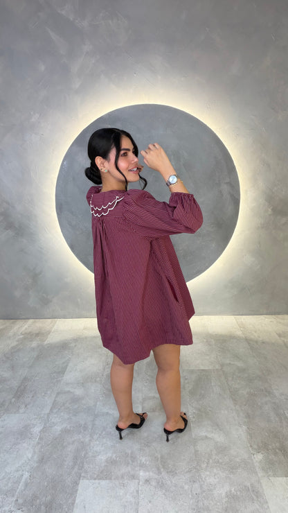 VESTIDO AMERICANO REF: MD6375A VINOTINTO