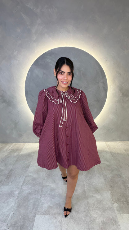 VESTIDO AMERICANO REF: MD6375A VINOTINTO