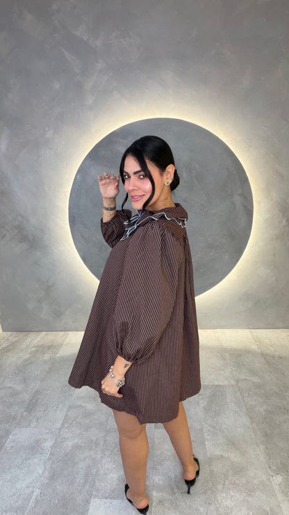 VESTIDO AMERICANO REF: MD6375A CAFÉ