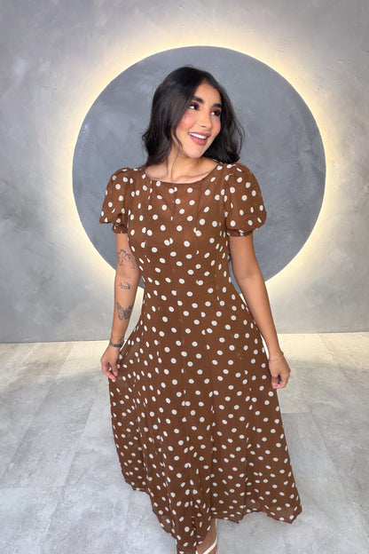 VESTIDO AMERICANO REF:MD7005 CAFÉ