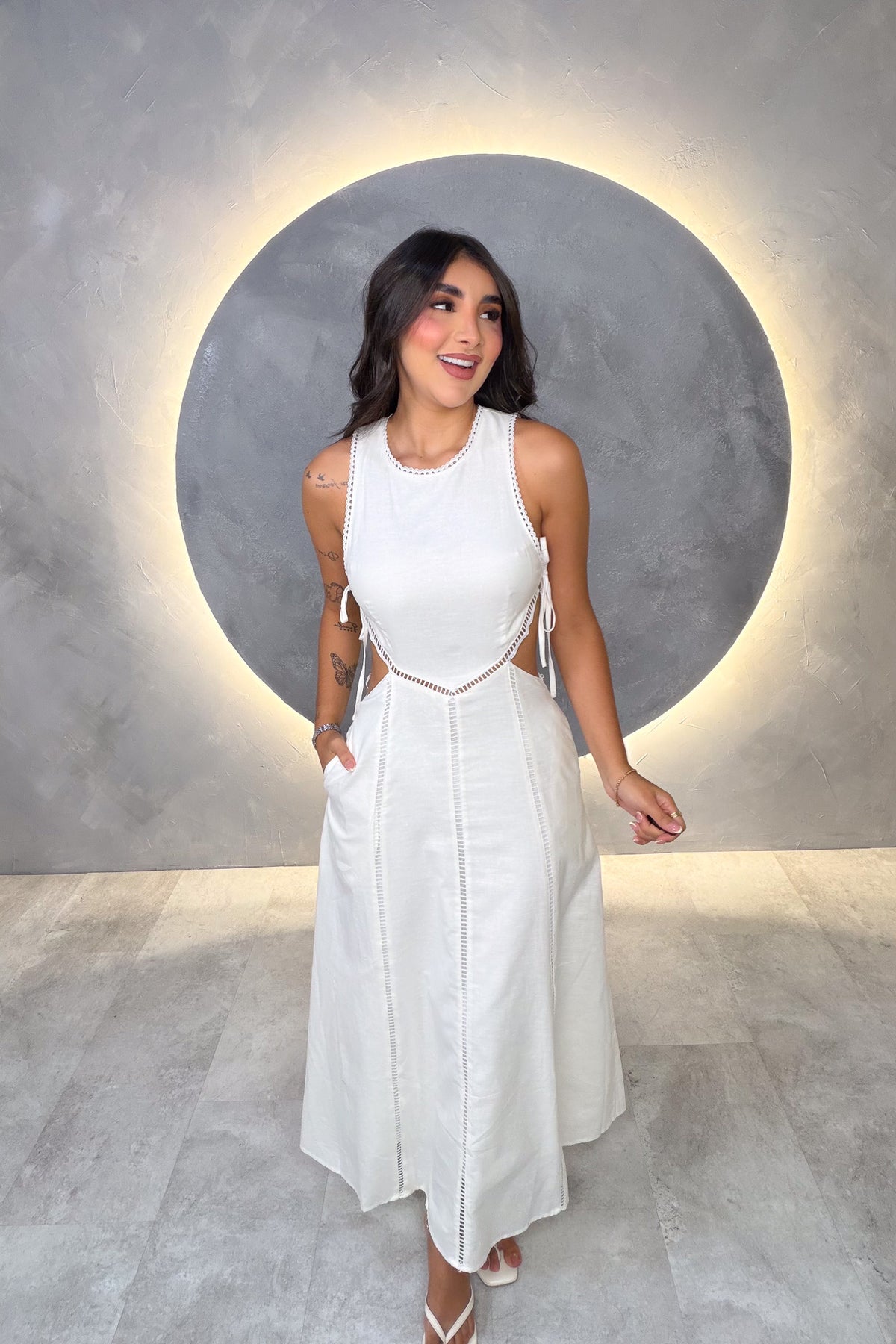 VESTIDO AMERICANO REF:HD0287 BLANCO