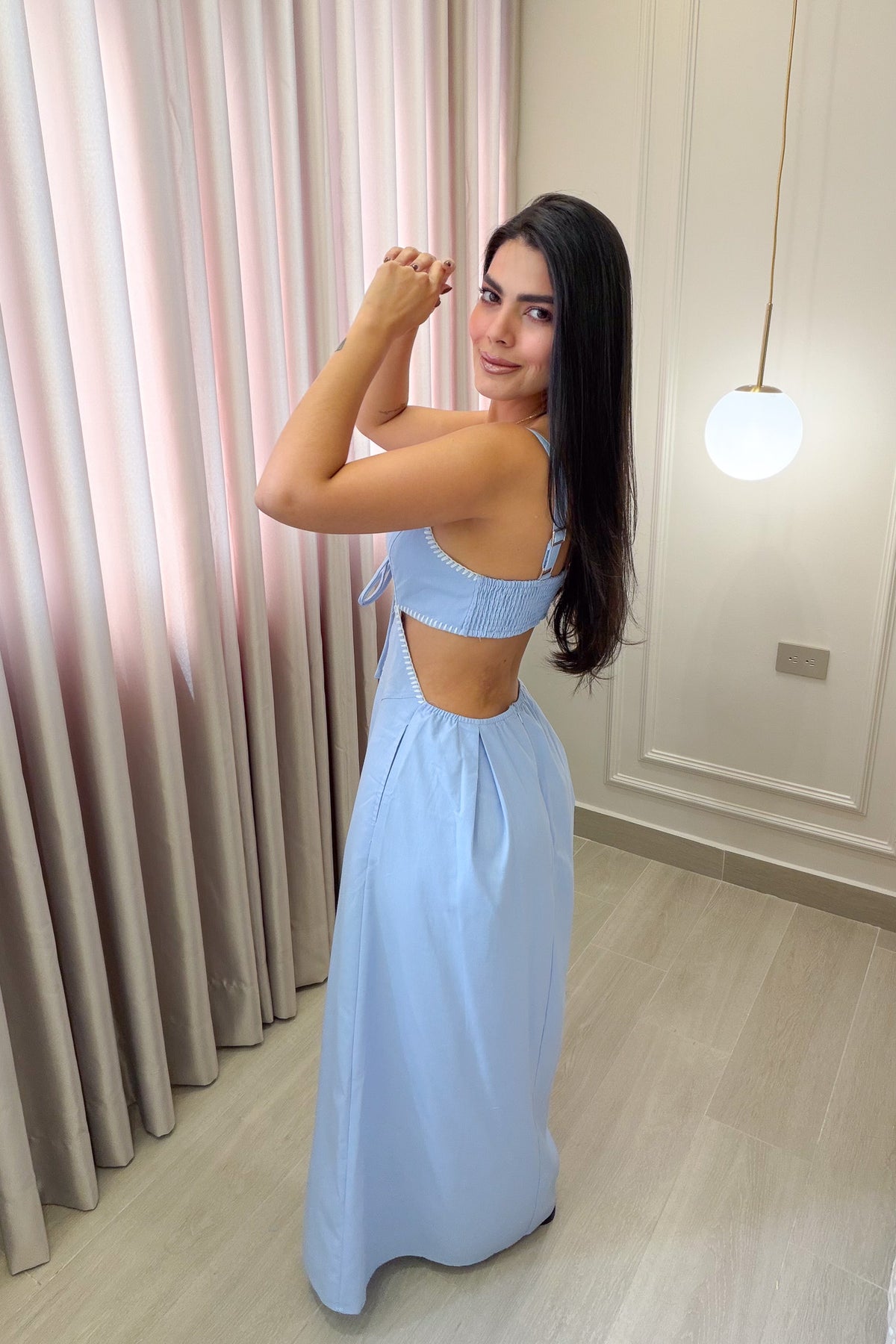 VESTIDO AMERICANO REF: HQD0196 AZUL