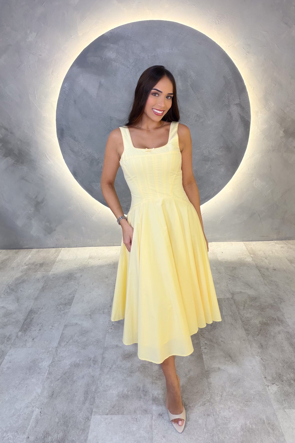 VESTIDO AMERICANO REF: D80755-3 AMARILLO