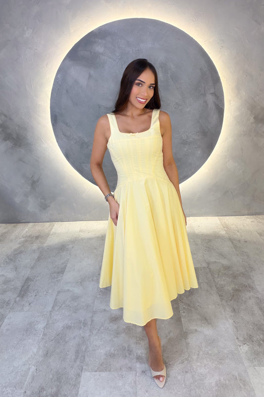 VESTIDO AMERICANO REF: D80755-3 AMARILLO