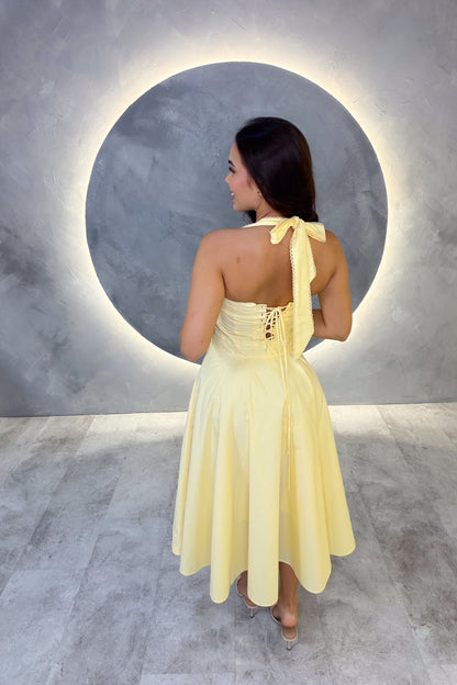 VESTIDO AMERICANO REF: D80847-1 AMARILLO